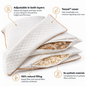 RealPillo® - Verstelbaar Natuurlatex Kussen 50x70cm