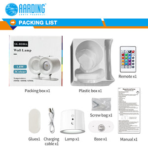 Wireless Wall Lamp, white + remote control