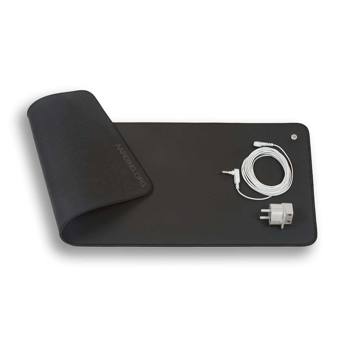 Grounding Mat Carbon Leather 26x68cm / 10&quot;x27 as mouse pad and wrist support on white background