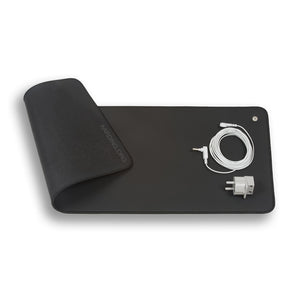 Grounding Mat Carbon Leather 26x68cm / 10"x27 as mouse pad and wrist support on white background