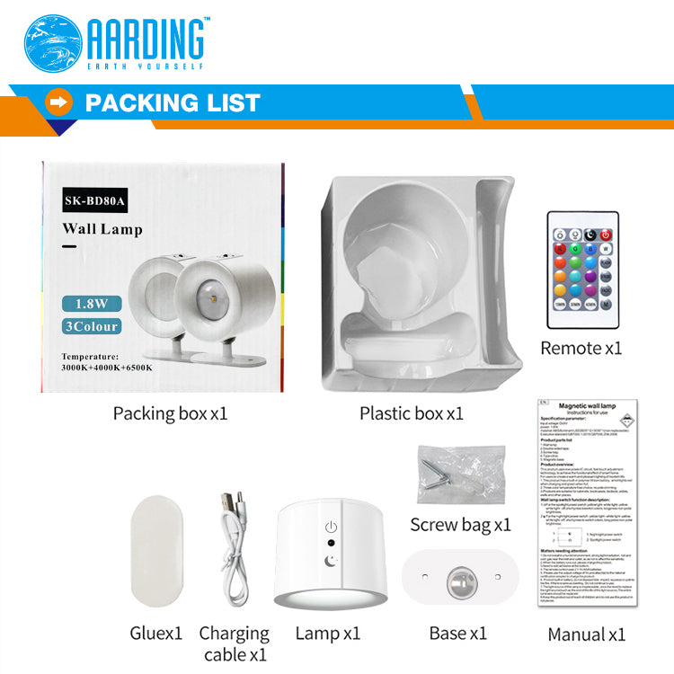 Wireless Wall Lamp, white + remote control