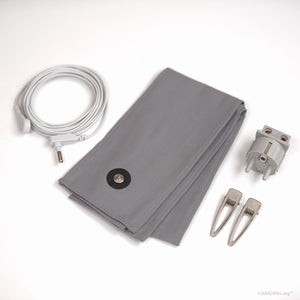 Grounding Body Wrap, 10 x 150cm (4" x 60") + coiled cord, clips and adapter