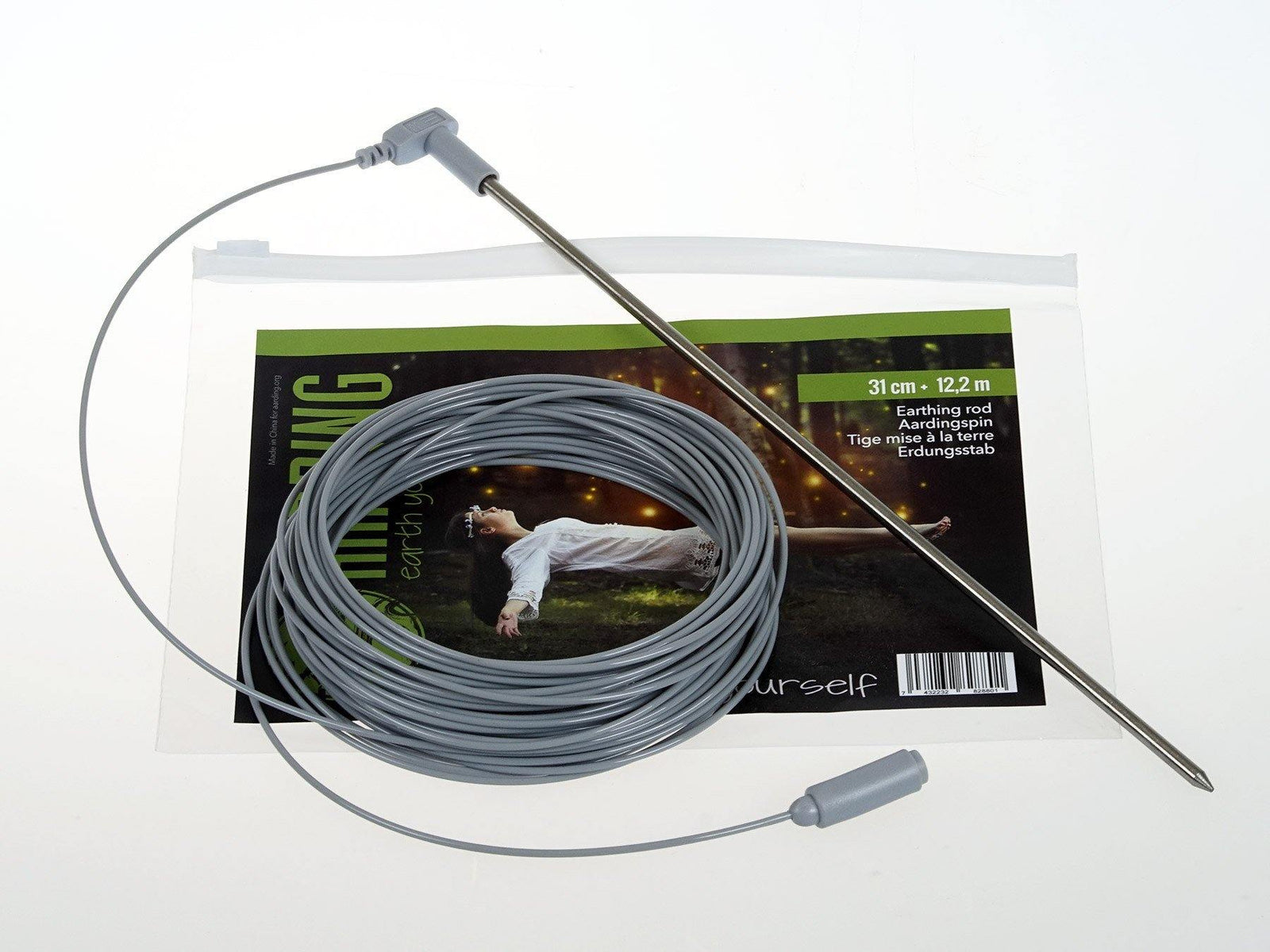 Package shot of Grounding Rod 31 cm (1ft) (Incl. cable 12.2m, 40ft) - Aarding®