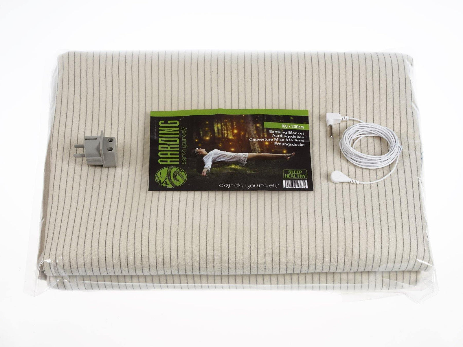 Set 1 Grounding Blanket + 1 Fitted Sheet 1 pers. + 1 Pillow Case (incl. cables and adapters) - Aarding