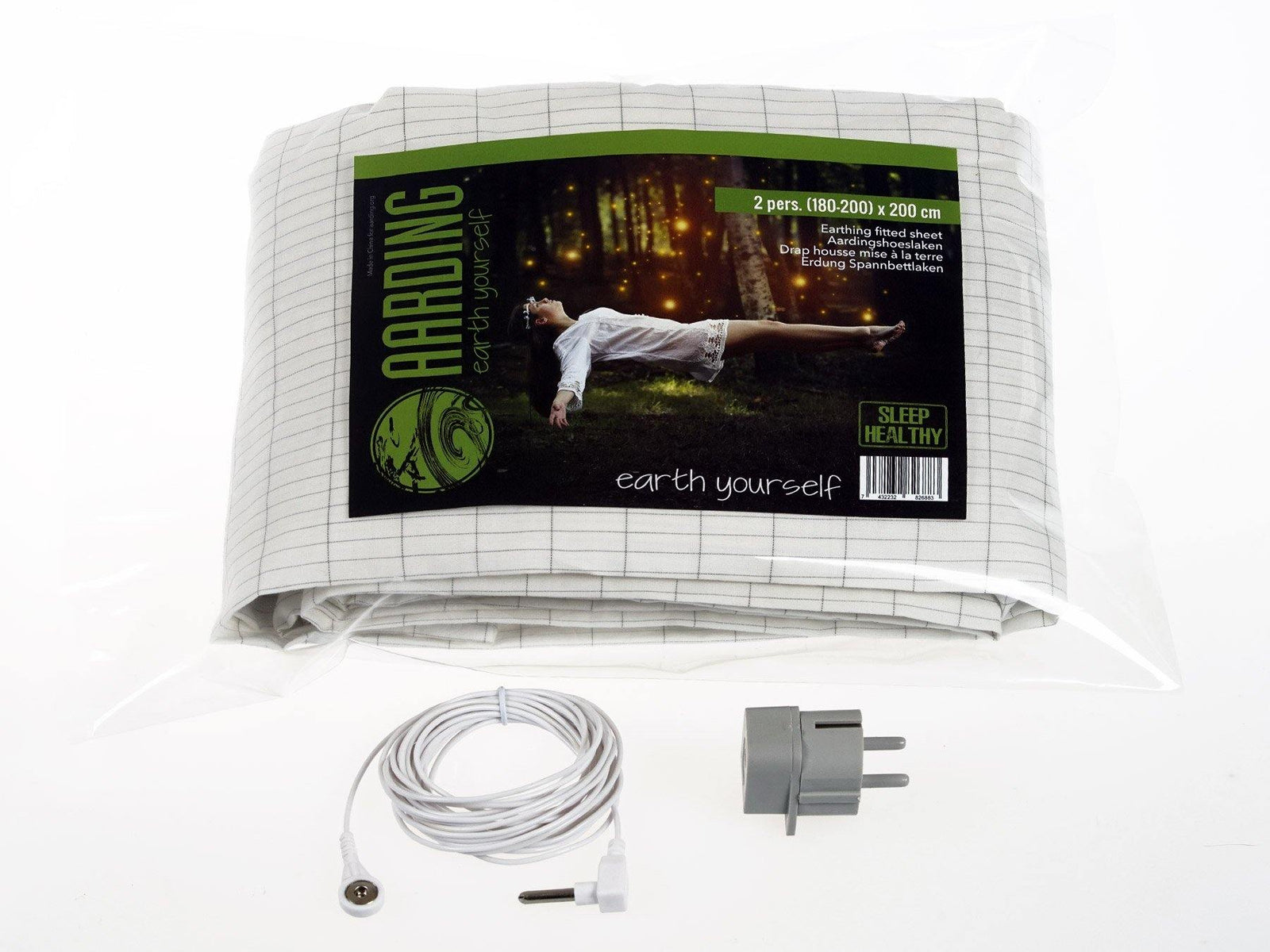 Set 2 Grounding Fitted Sheets 2 pers. (incl. cables and adapters) - Aarding